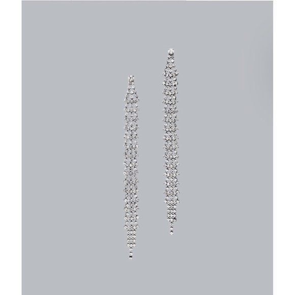 NWT WHBM WATERFALL EARRINGS IN HEMATITE-COLORED METAL - Picture 2 of 6